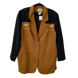 レア！　ビンテージ　総柄　ジャケットStephanie Queller ビンテージ80's90's○GIANNI SPORTレディース総柄テーラード